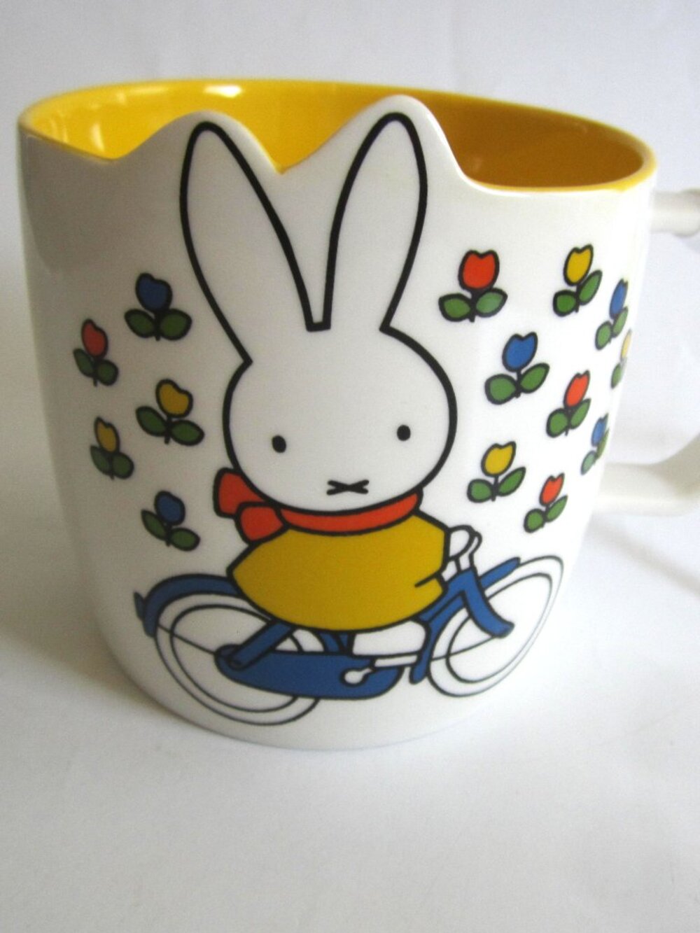 Miffy Riding Bicycle Tulip Flower Coffee Cup Mug NEW